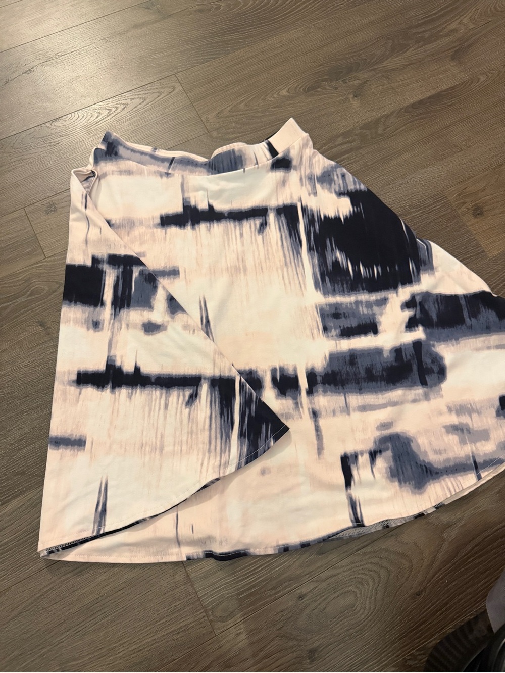Cynthia Rowley Pink and Navy Abstract Skater Skirt